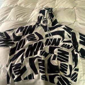 Nike,xl white with black logo writing hoodie